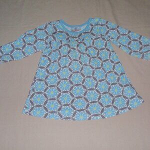 Hanna Andersson Blue Longs Sleeve Floral Play dress A-line Sz 80 18m